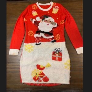 Santa Clause Christmas sweater dress